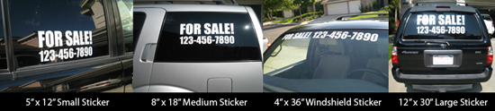 For Sale Advertising Decals Group Shot