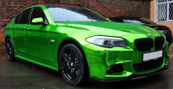 Green BMW vehicle wrap